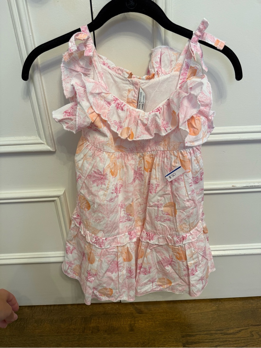 Janie and Jack Pink & Peach Tropical Ruffle Dress